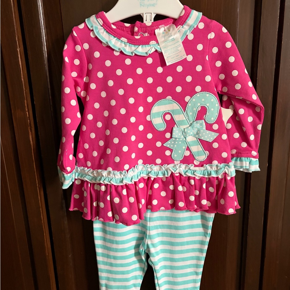Nursery Rhyme Pink and Aqua Polka Dot Set
